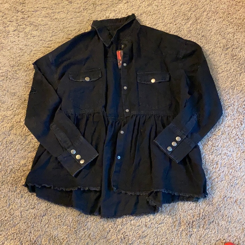 Black denim jacket